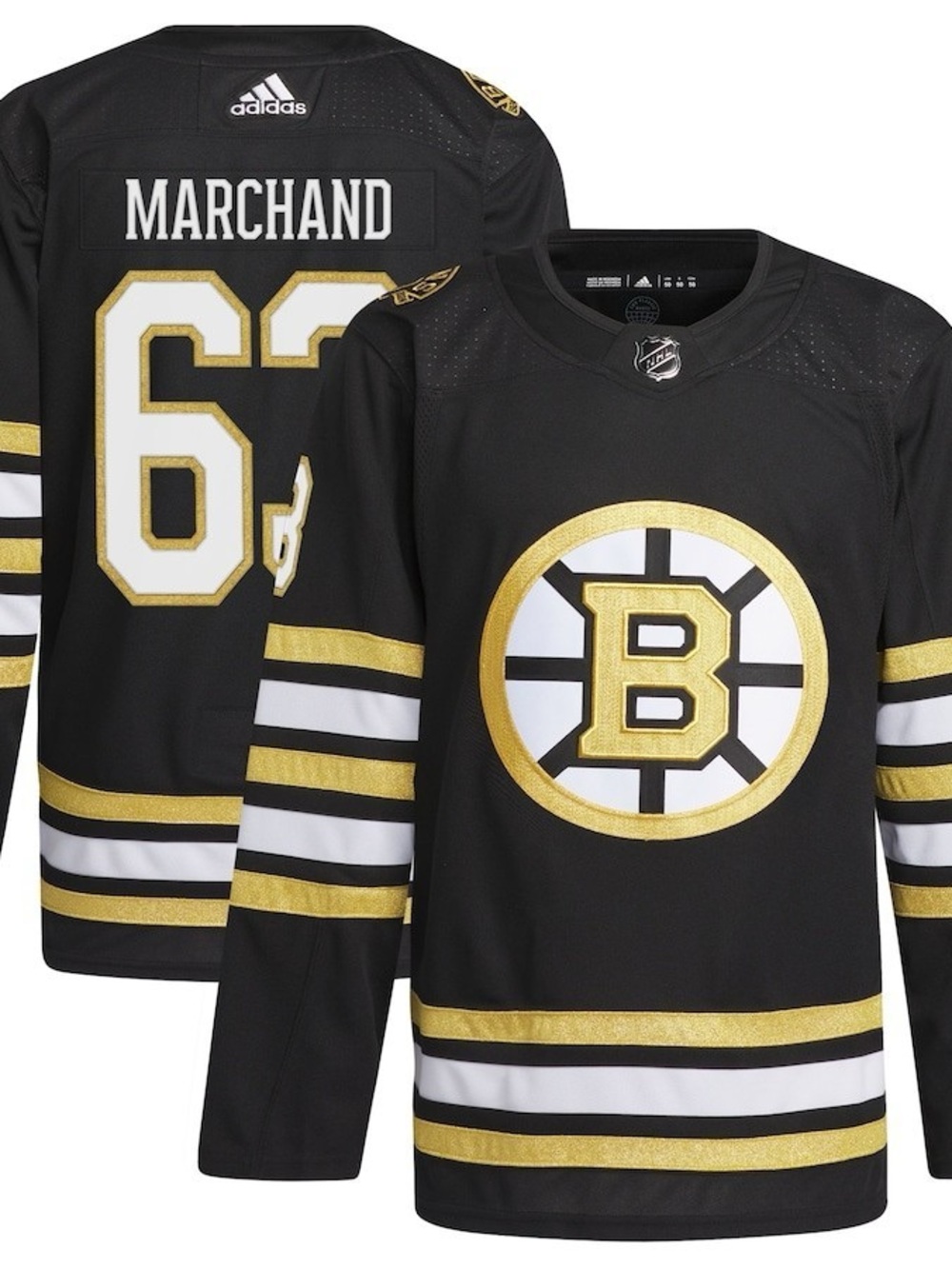 NWT Adidas Boston Bruins Brad Marchand 63 NHL Jersey. Size 46 (Small)